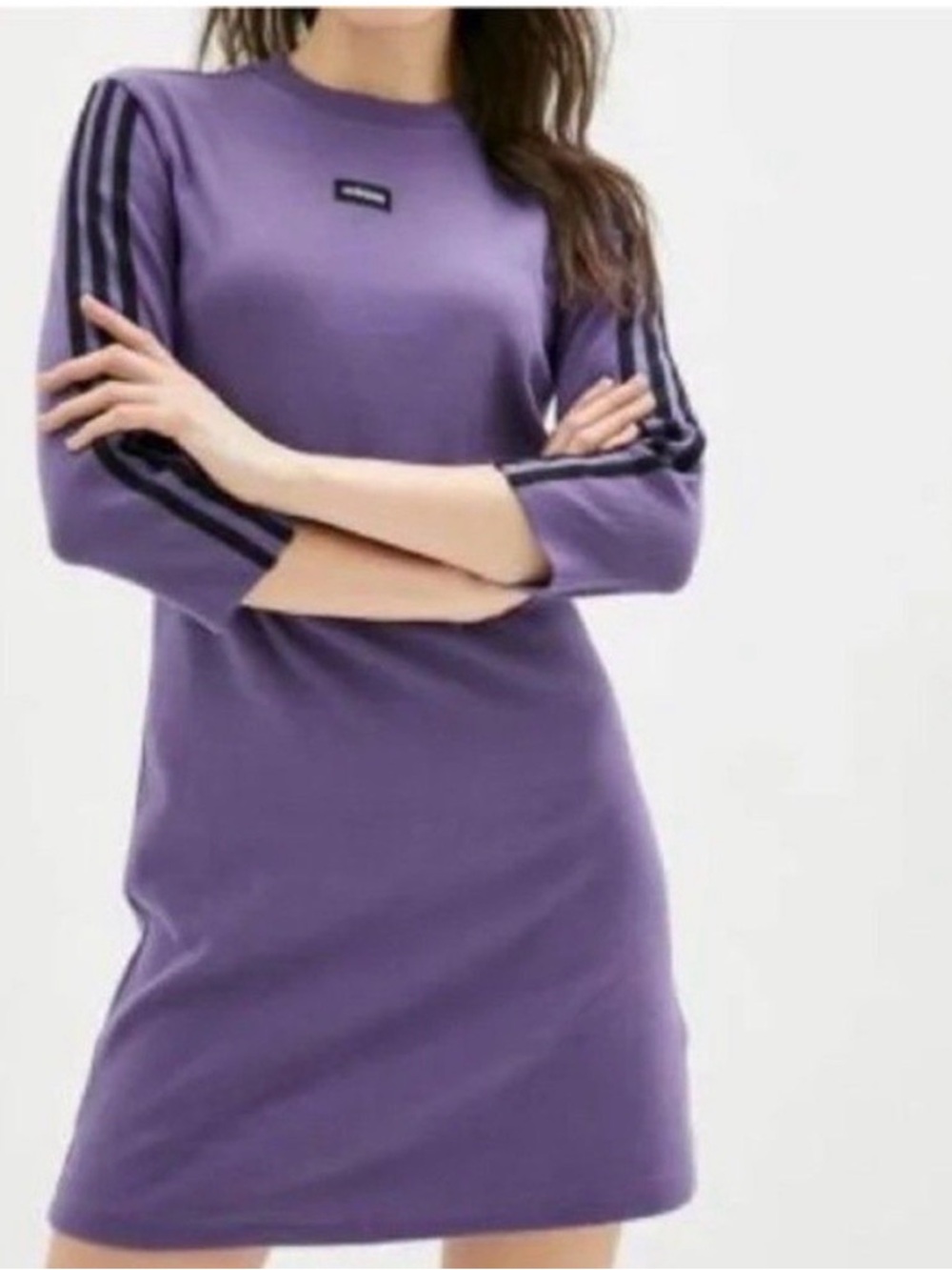 adidas Purple Mini Dress with Black Stripes